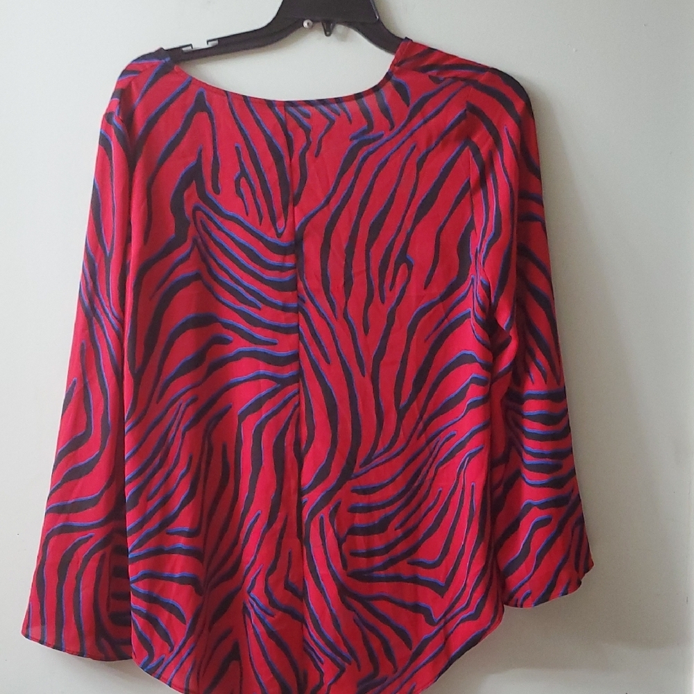 Bold Elements  Red and Black Animal Print Blouse - Picture 9 of 9